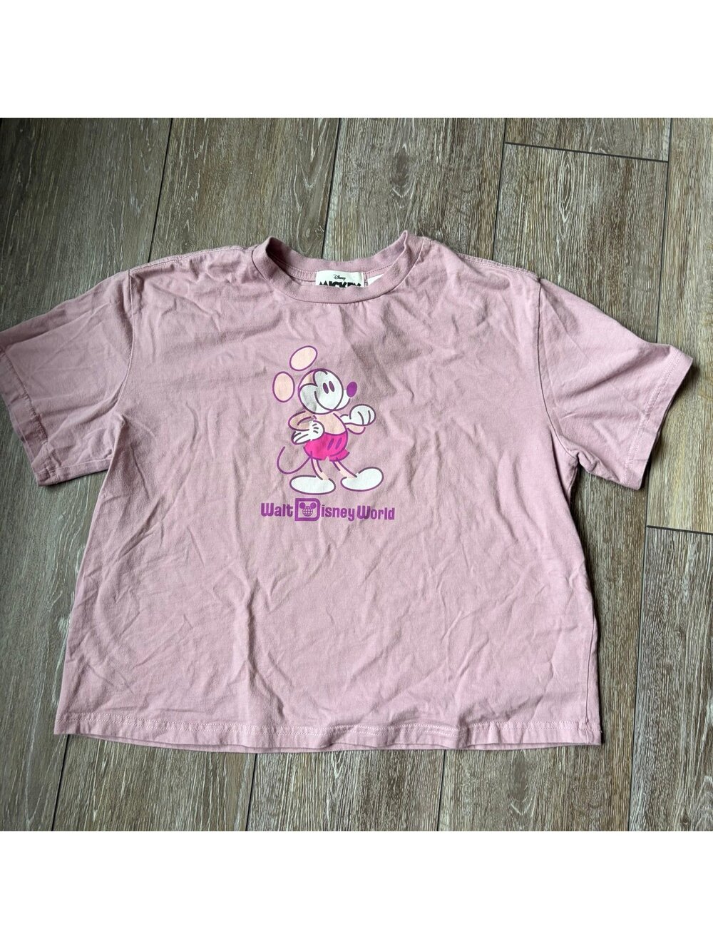 Walt Disney World Mickey Mouse Pink Oversized Tee large